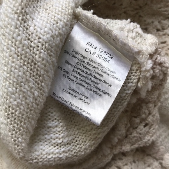 Anthro One September Crochet Lace Front Sweater M - Picture 7 of 9